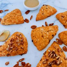 SWEET POTATO SCONES WITH MAPLE-PECAN GLAZE