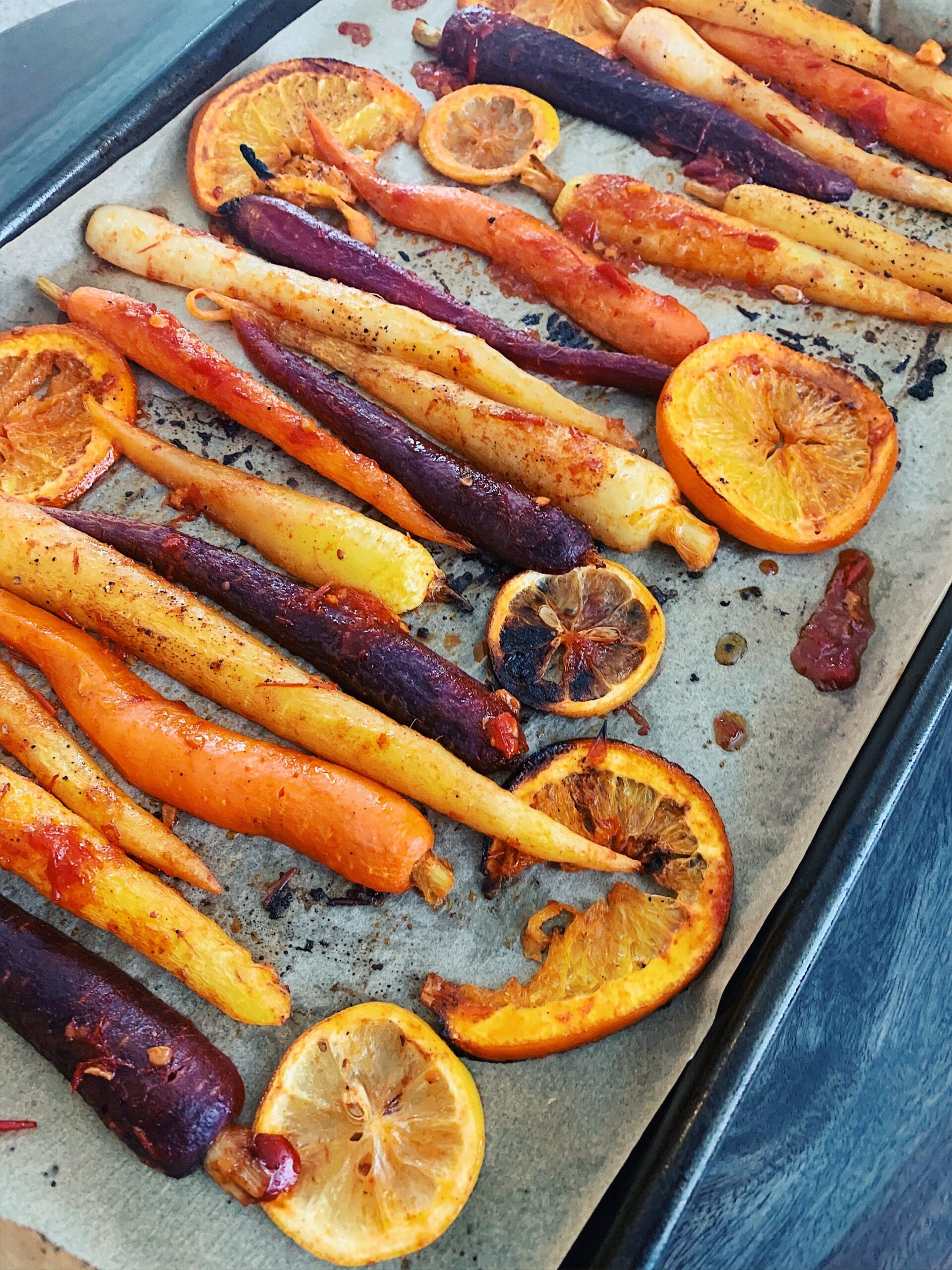 Roasted Carrots with Harissa-Maple Glaze