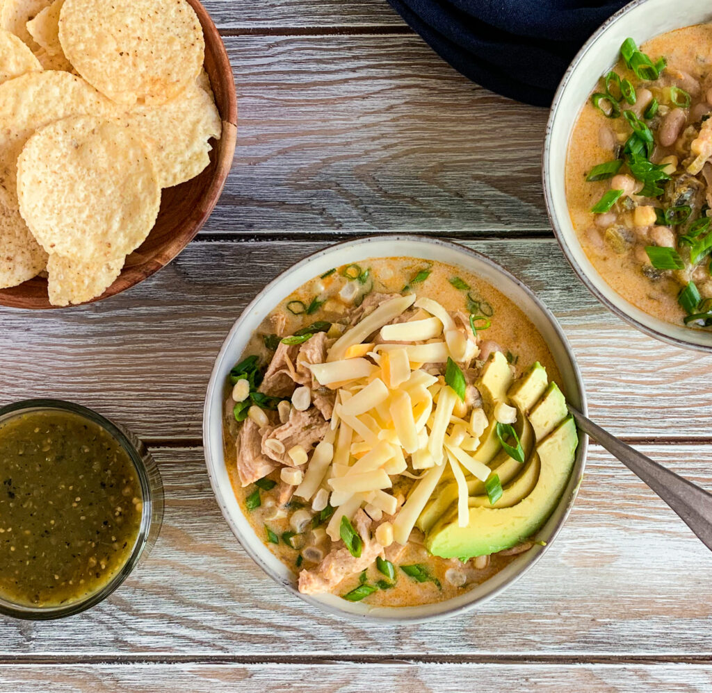 White Chicken Enchilada Chili - Savor and Sage