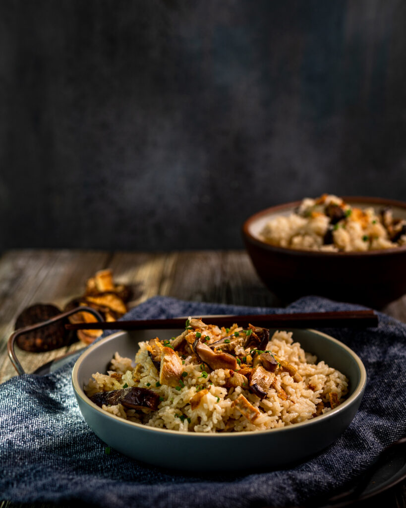 Rice-cooker chicken and shiitake mushroom sticky rice, Recipe