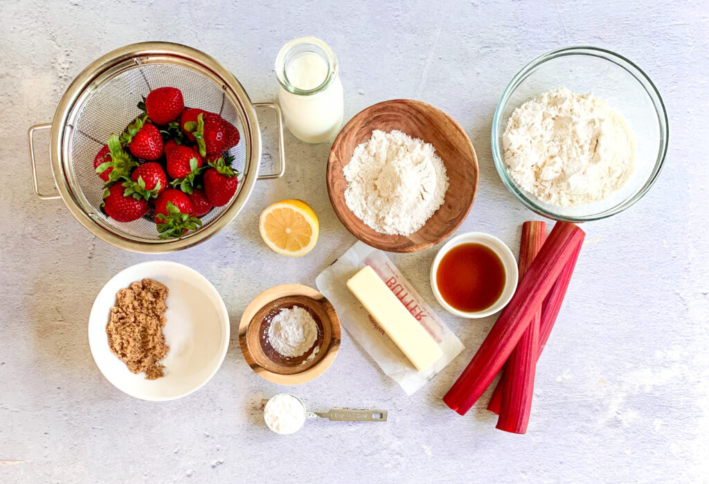Strawberry-Rhubarb Cobbler-Ingredients