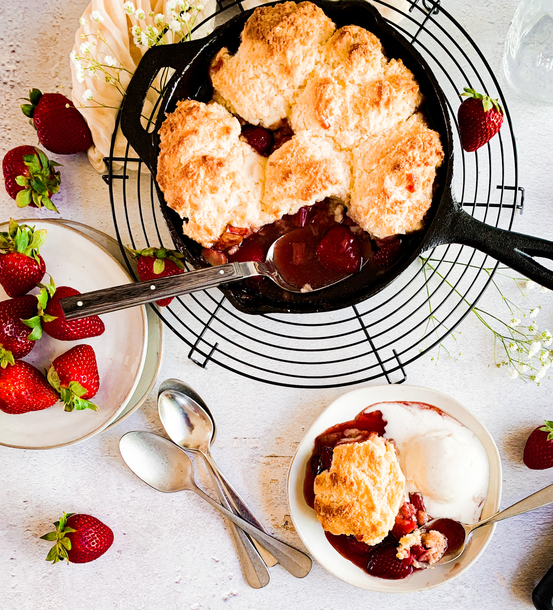 Strawberry-Rhubarb Cobbler
